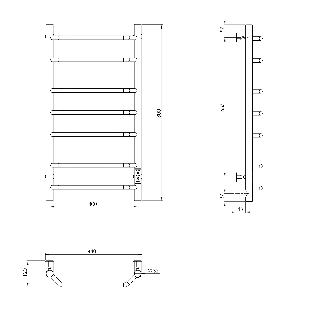 Полотенцесушитель Браво Пэк сп 3 80х40
